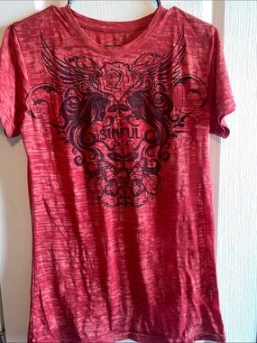 Sinful Red Short-Sleeve Women's Graphic Tee Y2K